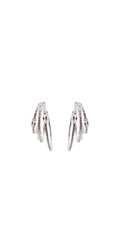 silver/one size/Camille La Vie/3 Row Cubic Zirconia Hoop Earrings /front