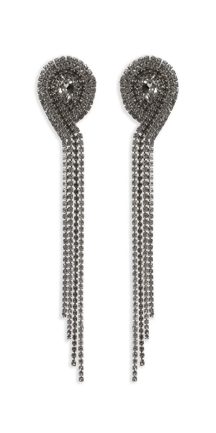 4 Strand Rhinestone Dangle Earrings - Camille La Vie