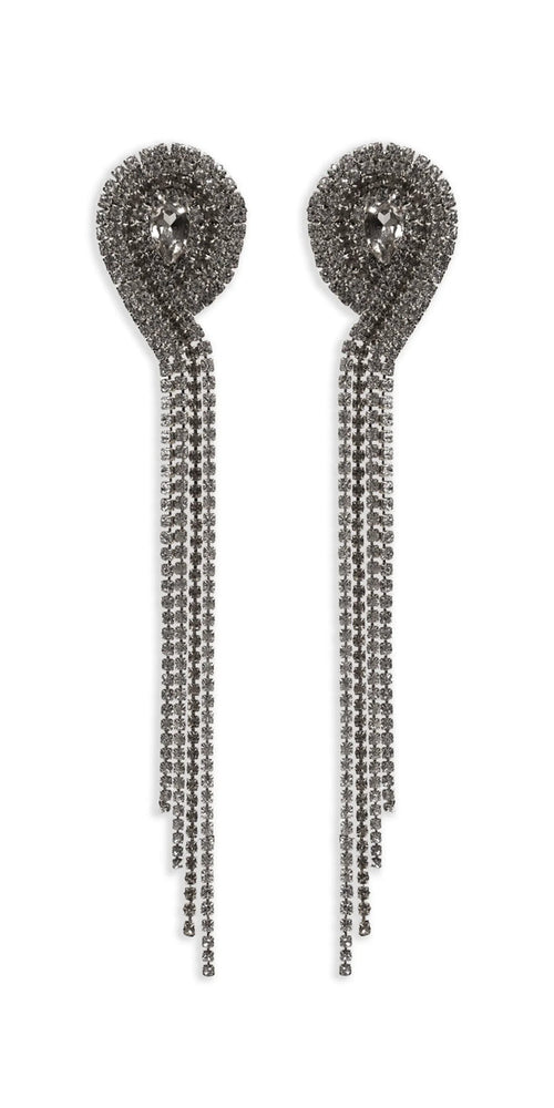 4 Strand Rhinestone Dangle Earrings - Camille La Vie