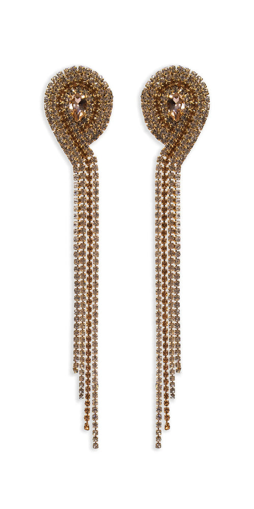 4 Strand Rhinestone Dangle Earrings - Camille La Vie