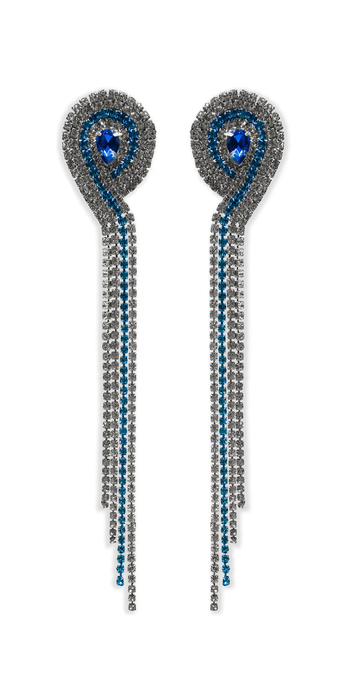 4 Strand Rhinestone Dangle Earrings - Camille La Vie