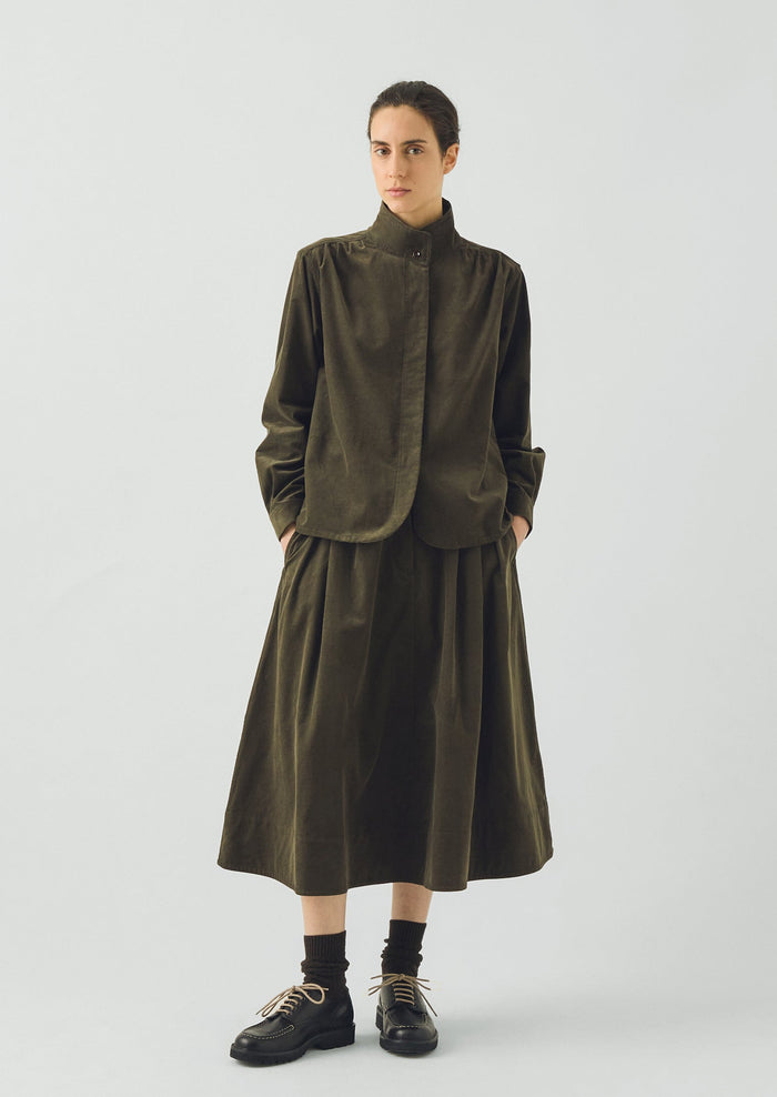 A Line Cotton Needlecord Skirt | Seaweed