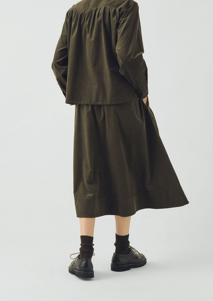A Line Cotton Needlecord Skirt | Seaweed