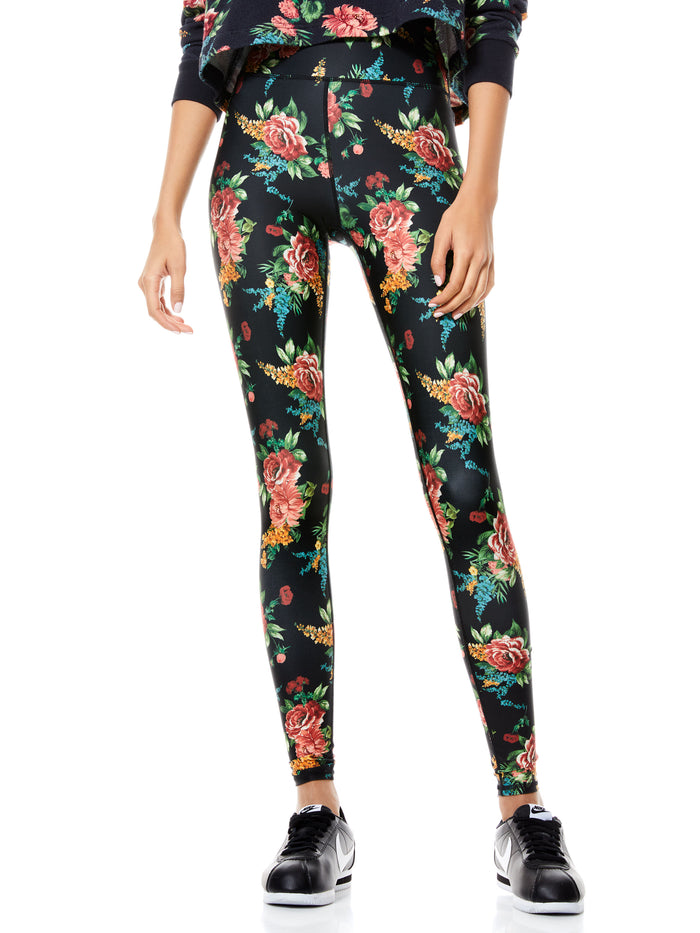 AARON HIGH WAIST LEGGING - FLORAL EXPRESS SM BLACK