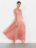 ADALYN HALTER MAXI DRESS - DUSTY ROSE