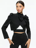ADDISON BOW JACKET - BLACK/BLACK