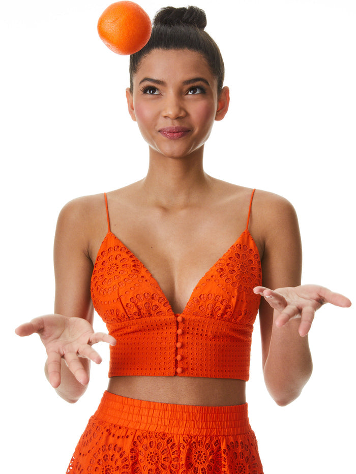 ADELAIDE BUTTON FRONT CROP TOP - SIENNA