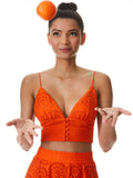 ADELAIDE BUTTON FRONT CROP TOP - SIENNA
