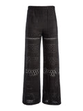 ADELE EYELET CROP PANT - BLACK