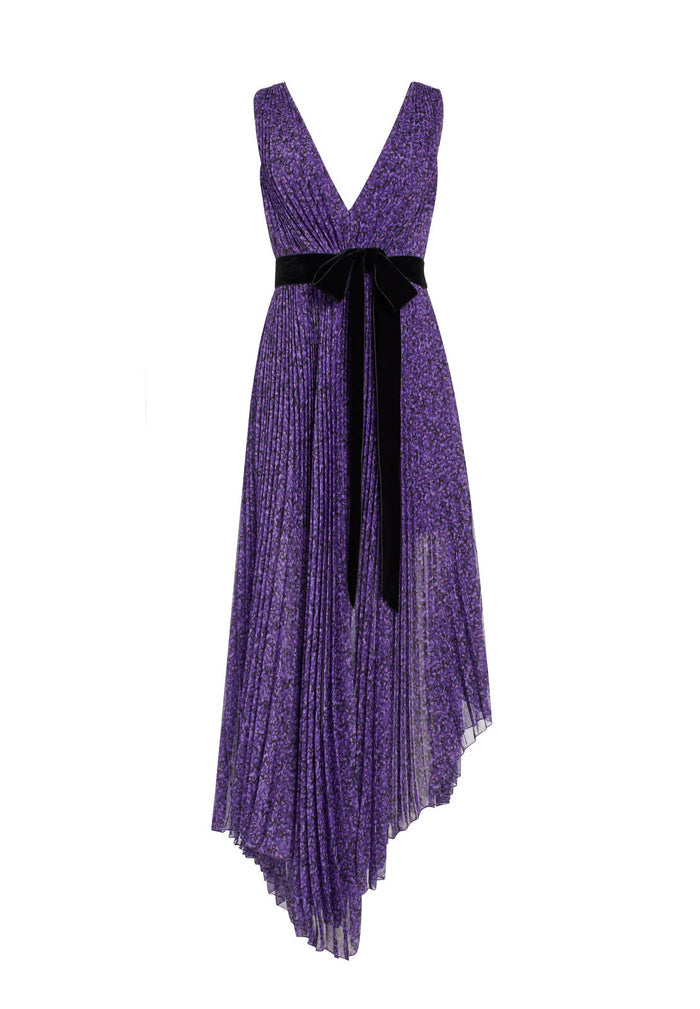AIDEN ASYMMETRICAL MIDI DRESS - PETITE DREAM VIOLET
