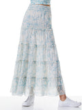 AISHA PANEL RUFFLED MAXI SKIRT - ANTIQUE BUTTERFLY OFF WHITE