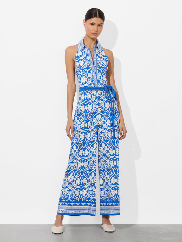 ALARA LINEN JUMPSUIT - SOIREE TRUE BLUE