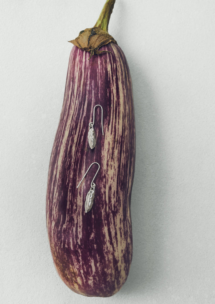 Alba Silver Cardamom Pod Earrings | Silver