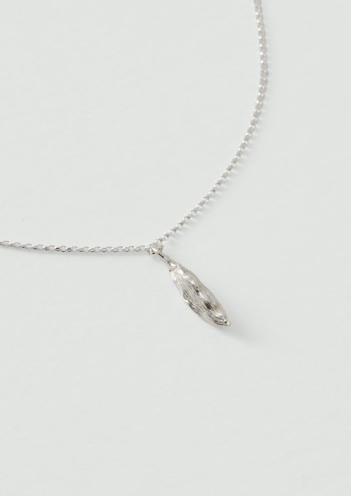 Alba Silver Cardamom Pod Necklace | Silver