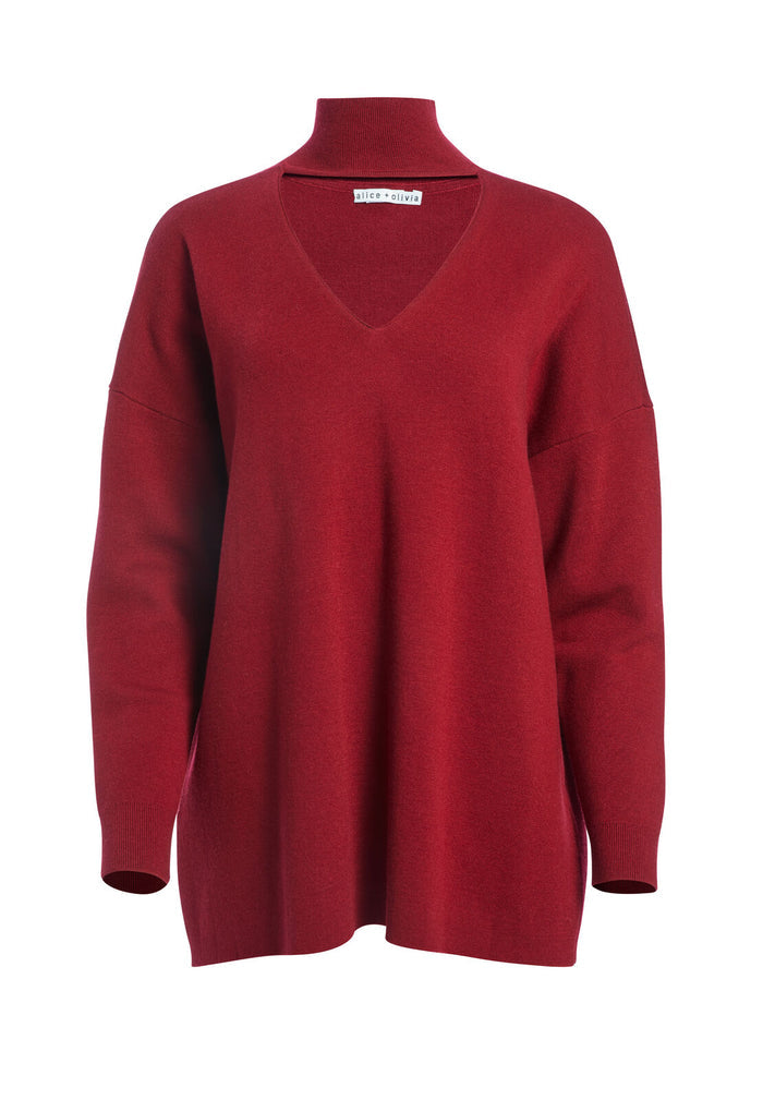 ALCOTT V-NECK PULLOVER - BORDEAUX