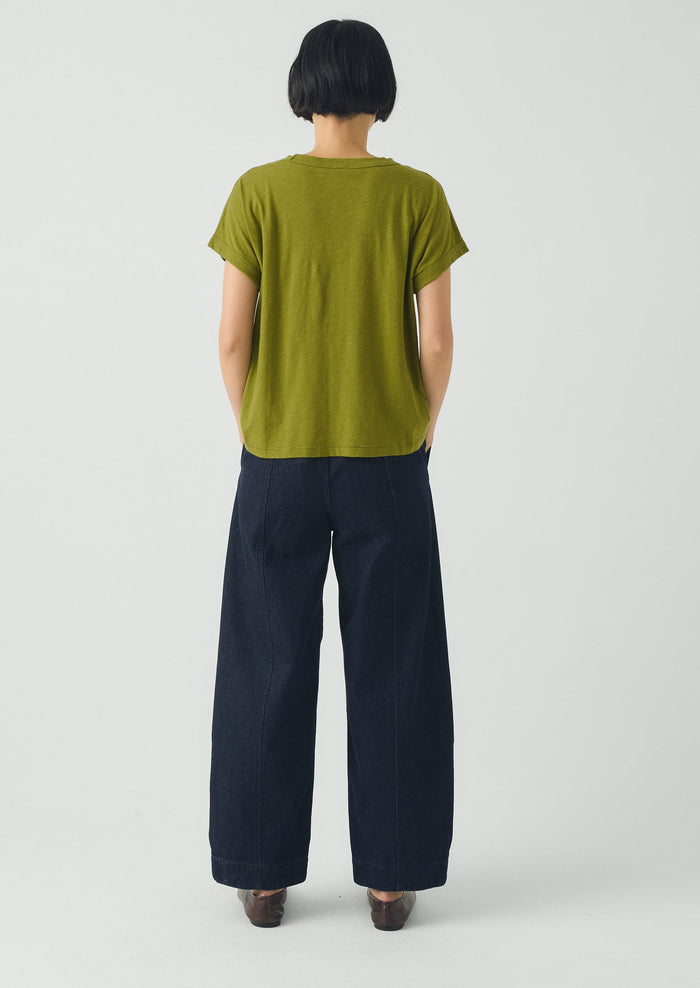 Alda Cotton Easy Tee | Olive