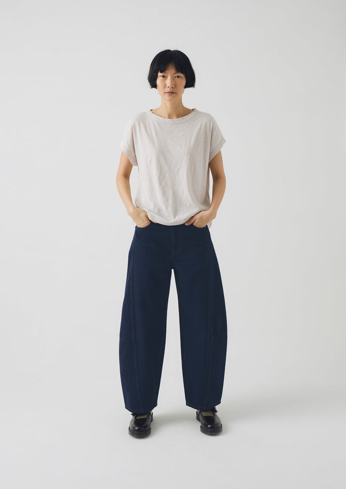 Alda Cotton Easy Tee | Pebble