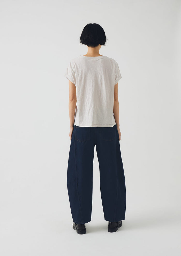 Alda Cotton Easy Tee | Pebble