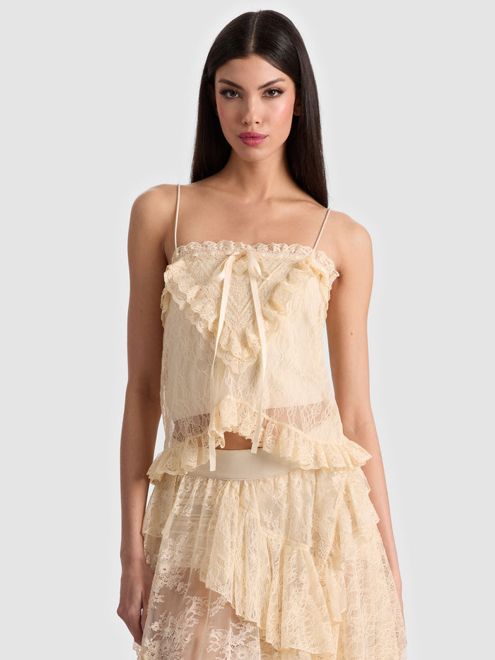 ALESSIA LACE TOP - BISCOTTI