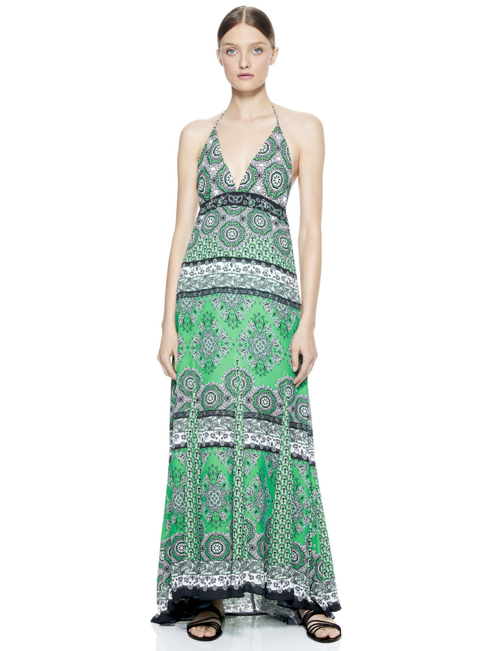 ALETTE HALTER MAXI DRESS - BOHO ROMANCE-JADE MULTI