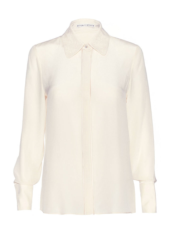 ALFIE ROUND COLLAR BTN DWN - CHAMPAGNE