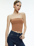 ALISON GROMMETS TUBE TOP - CAMEL