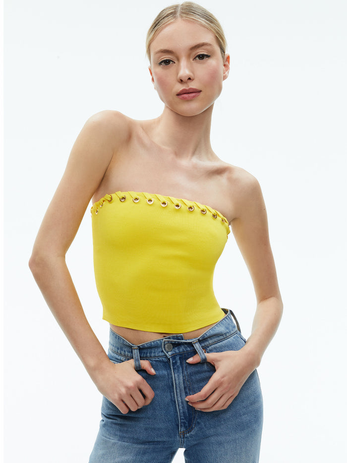 ALISON GROMMETS TUBE TOP - HAPPY YELLOW