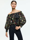 ALTA OFF THE SHOULDER TOP - BLUSH KISS BLACK
