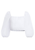 ALTA PEASANT CROP TOP - WHITE