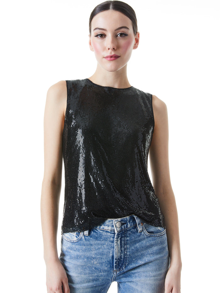 AMAL CHAINMAIL BOXY TANK - BLACK