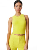 AMITY SLEEVELESS CROPPED TANK - CANARY