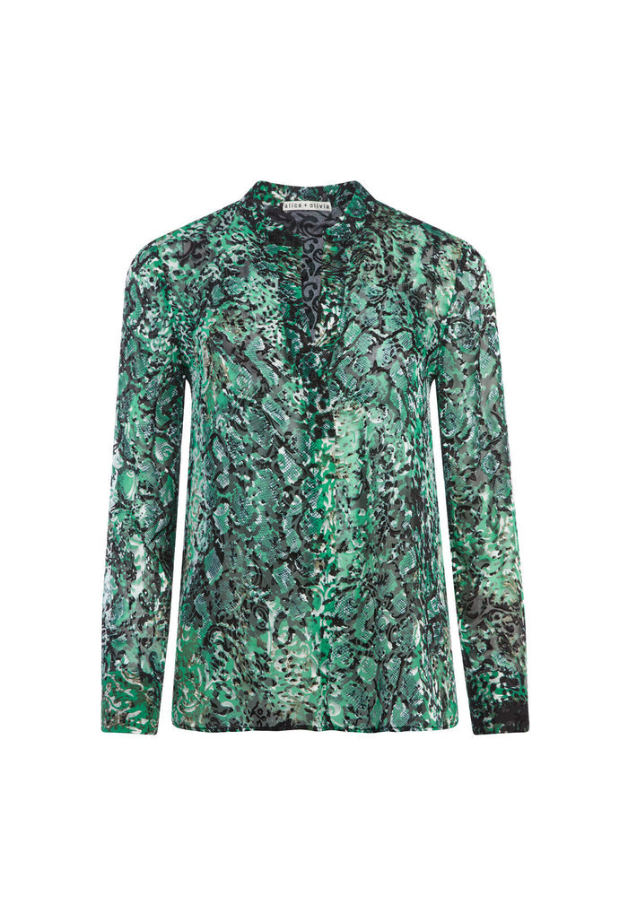 AMOS MOCK NECK TUNIC - BLACK/EMERALD