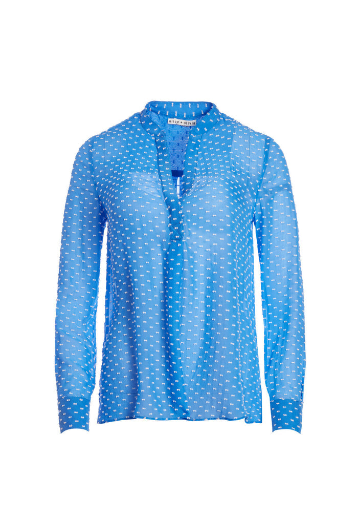 AMOS MOCK NECK TUNIC - IMPERIAL BLUE/WHITE