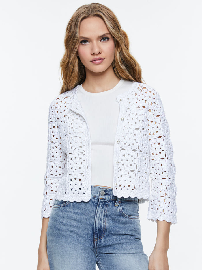 ANDERSON CROCHET CARDIGAN - WHITE