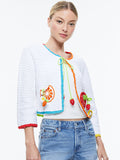 ANDERSON TIE FRONT CARDIGAN - SOFT WHITE MULTI