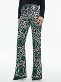 ANDREW HIGH WAISTED BOOTCUT SLIM PANT - MONARCH LIGHT EMERALD SMALL