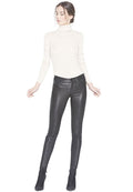 ANGIE LEATHER 5 PKT PANT - BLACK