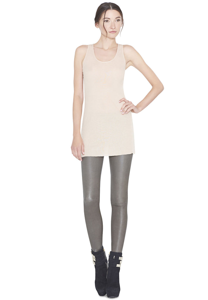 ANGIE LEATHER 5 PKT PANT - CHARCOAL