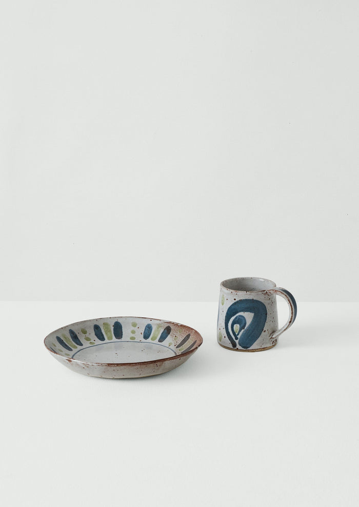 Annabel Roberts Stoneware Mug | White/Cobalt
