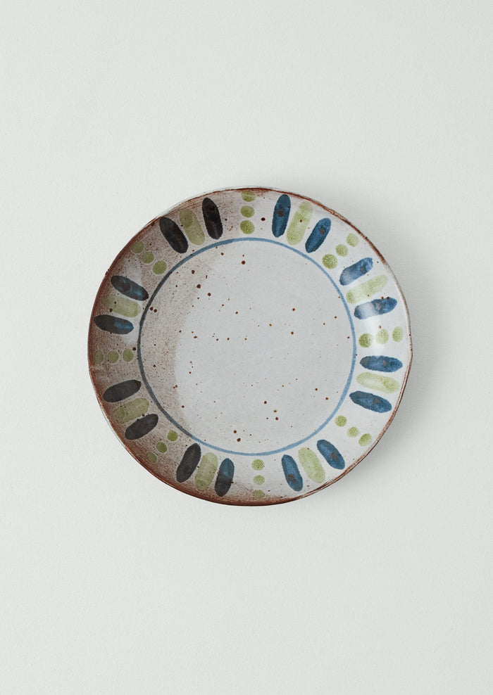 Annabel Roberts Stoneware Pasta Plate | White/Cobalt/Green