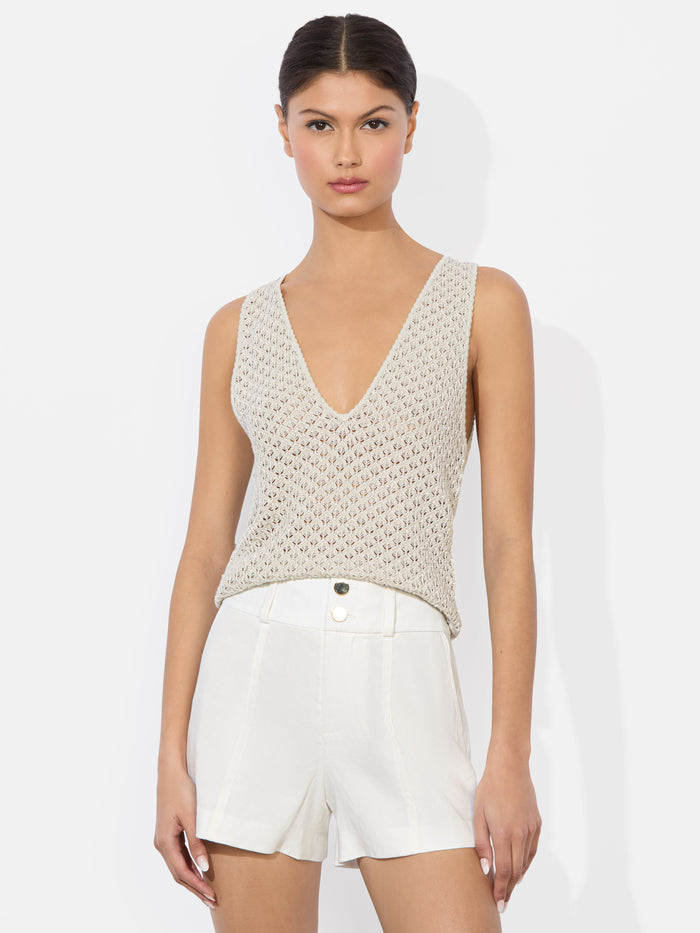 ANNALISE POINTELLE TANK - OATMEAL
