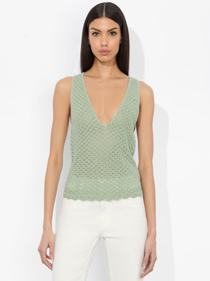 ANNALISE POINTELLE TANK - SAGE