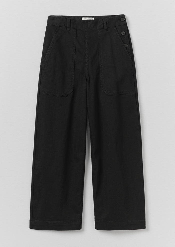 Annie Denim Side Button Jeans | Black