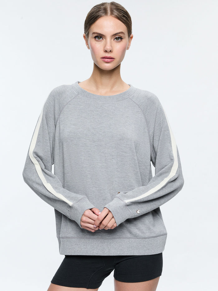 A+O X BIG FEELINGS ALLI CUSTOM CREWNECK - DARK HEATHER GREY