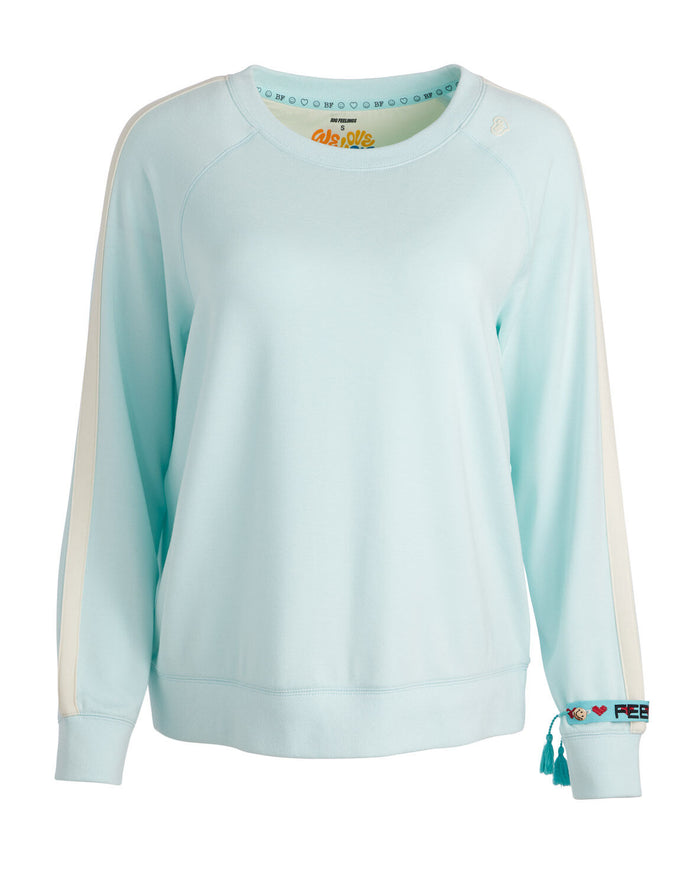 A+O X BIG FEELINGS ALLI SLOUCHY CREWNECK - SOOTHING BLUE