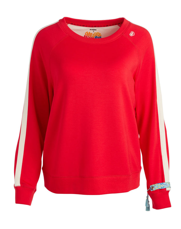A+O X BIG FEELINGS ALLI SLOUCHY CREWNECK - TRUE RED