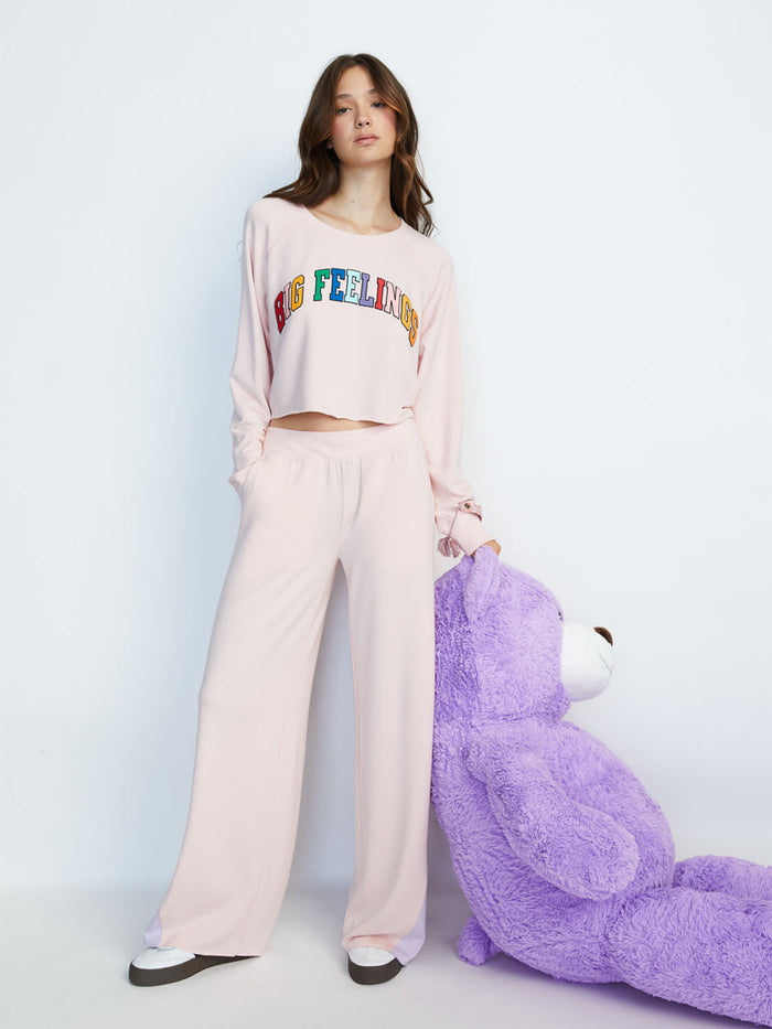 A+O X BIG FEELINGS KELSEY CROPPED CREWNECK - ROSY PINK