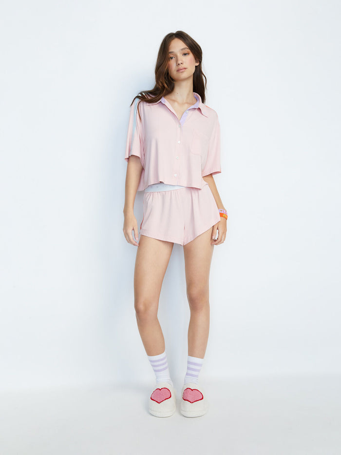 A+O X BIG FEELINGS MADDEN SHORT SLEEVE PJ SET - ROSY PINK