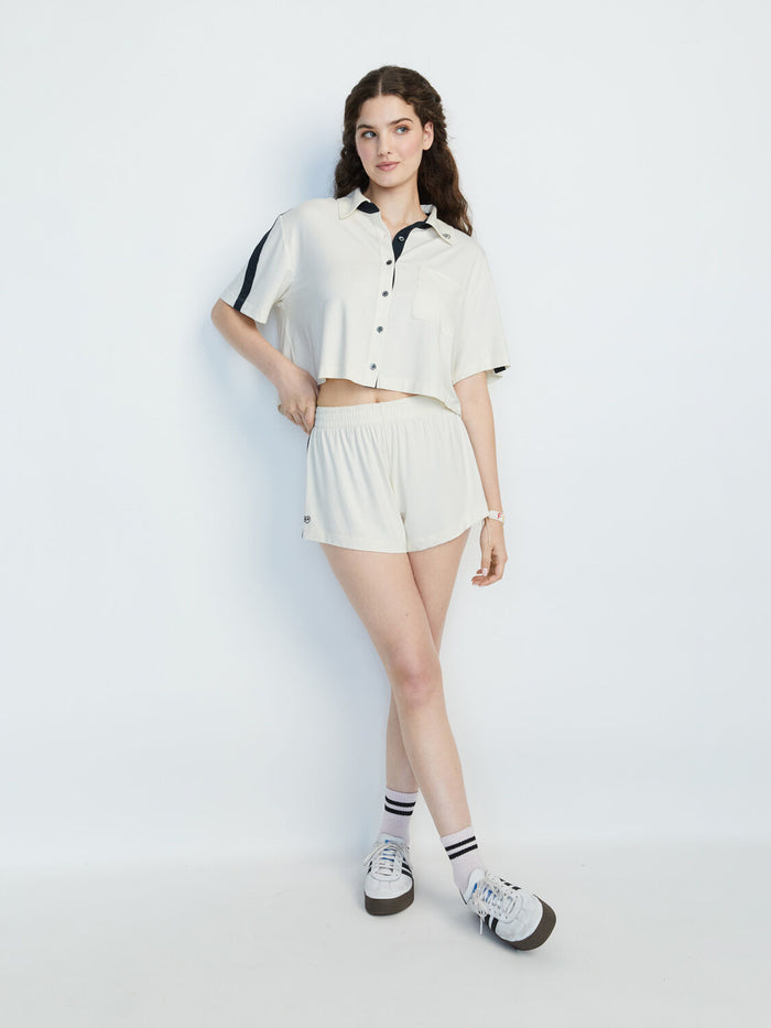 A+O X BIG FEELINGS MADDEN SHORT SLEEVE PJ SET - SERENE CREAM