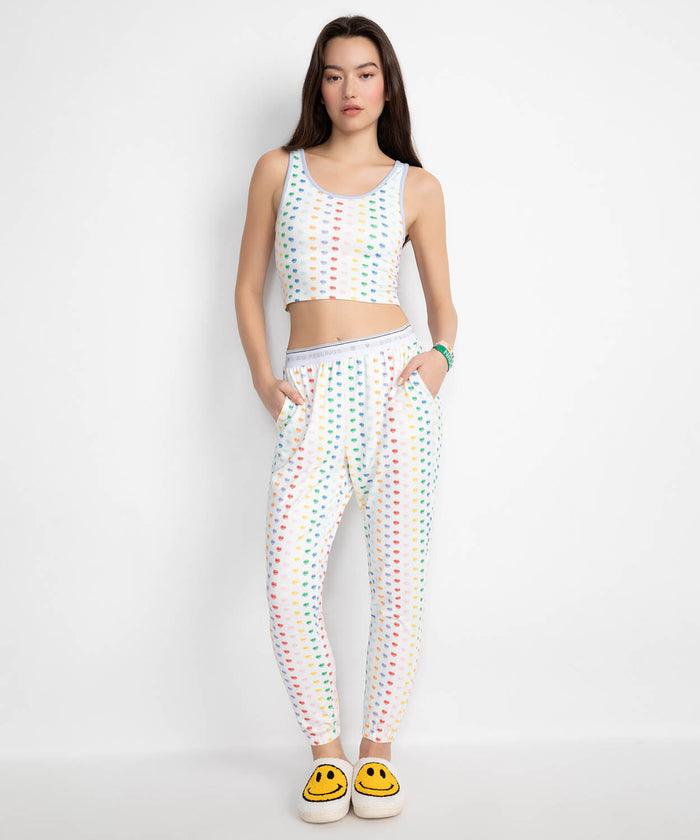 A+O X BIG FEELINGS MANDY JOGGER PJ SET - BRIGHT WHITE
